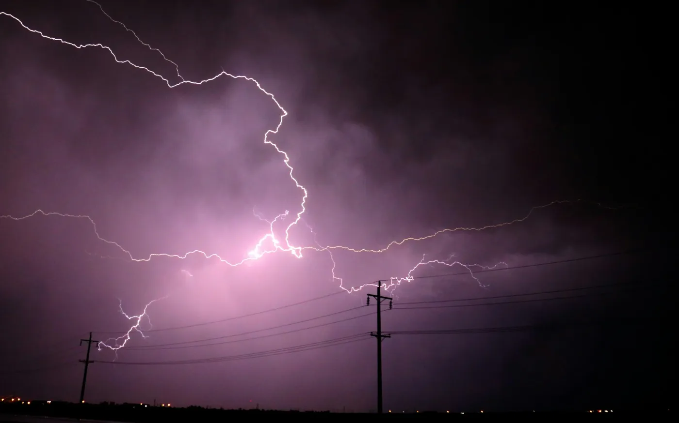 Lightning in sky